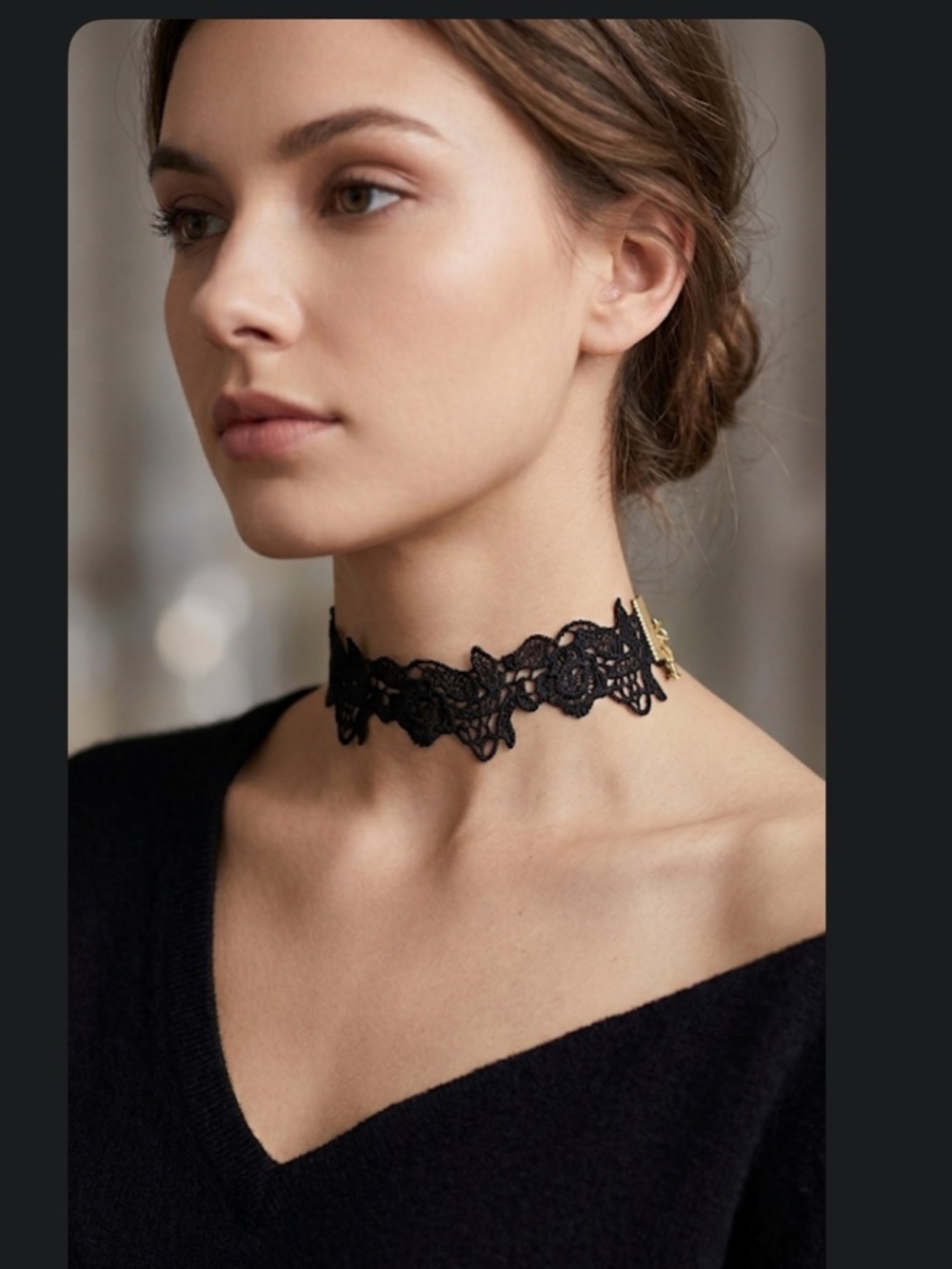 🌟NWTElegant Black Lace Choker Necklace